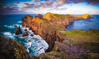 dramatic coastline with rocks of Madeira, Portugal