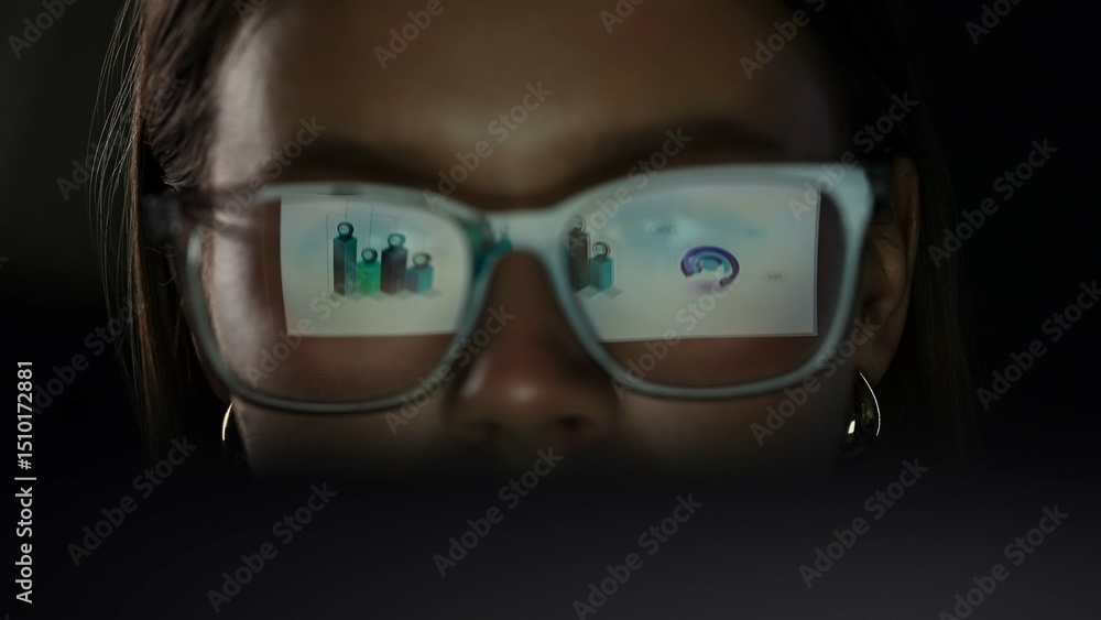 Poster analyzing data reflections in glasses for insightful visualization