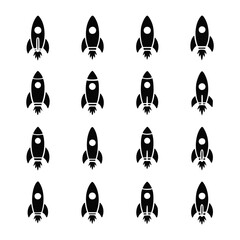 Repeating rocket ship pattern background