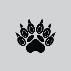 Powerful Bear Paw Print Wild Animal Track Graphic Design