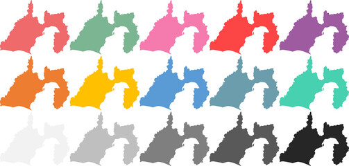 Obraz premium 日本地図のグラフィック素材イラスト(静岡)セット