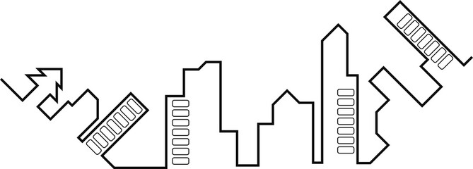 オフィス街のイラスト	