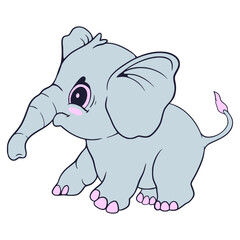  Elephant Cartoon Cute Illustration