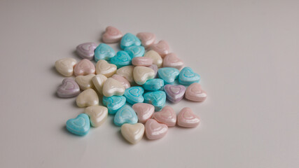 Colorful sprinkles with various shape on white background