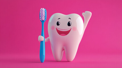 happy tooth animation for healthy oral campaign for kids