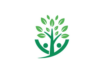 Growing together community tree logo design