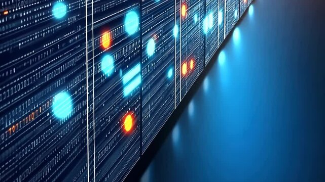 Server Rack with Data Streams