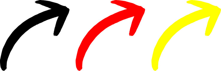 black, red, yellow arrow up line hand drawn png