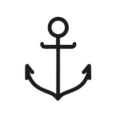 Simple Line Art Anchor Nautical Symbol Marine Navigation Illustration Icon