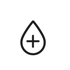 Fototapeta premium Line Minimalist Blood Donation Drop with Plus Sign Medical Icon