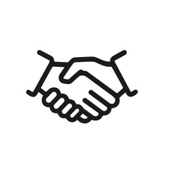 Simple Line Art Handshake Agreement Partnership Deal Hand Gesture Icon