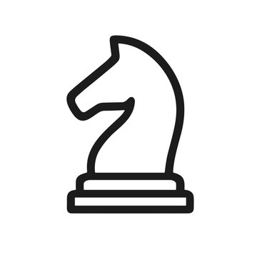 recommend clip art: Simple Line Art Chess Knight Piece Strategy Game Icon Symbol