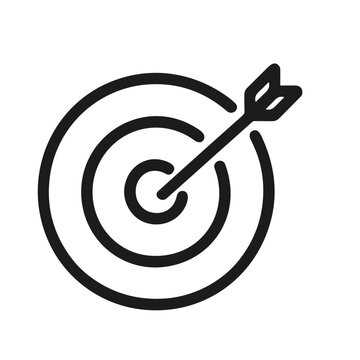 recommend clip art: Simple Line Style Target Arrow in Bullseye Goal Achievement Icon