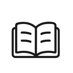 Simple Outline Open Book Manual Guide Publication Icon Illustration