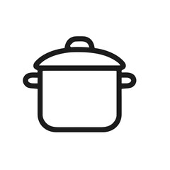Obraz premium Simple Outline Pot Cooking Utensil Element For Culinary Needs and Icon