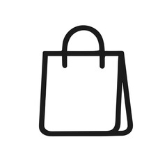 Line Art Shopping Bag Icon Retail Symbol Isolated Design Element
