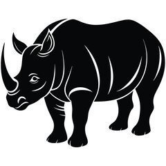 white rhino vector sihouette