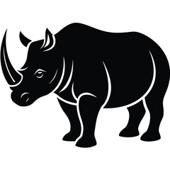white rhino vector sihouette
