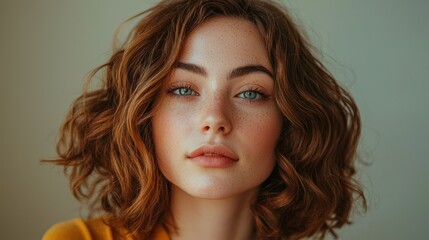 Girl with layered lob and soft curls