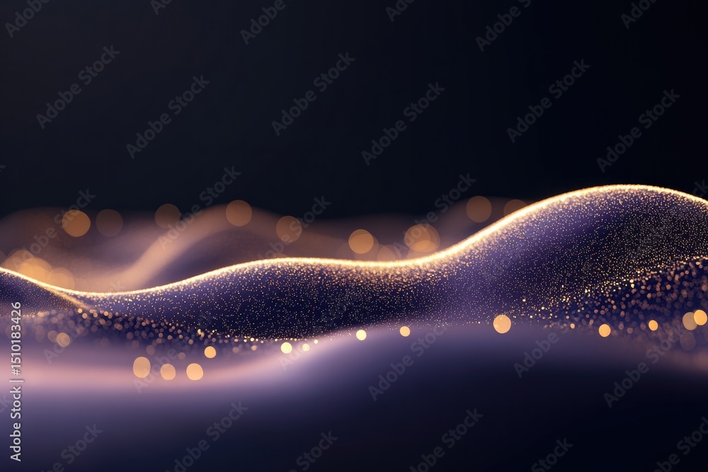 Poster soft waves of light create mesmerizing flow, blending colors and