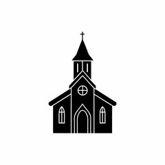 creative and simple minimal details Outline  church with steeple icon vector illustration 