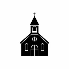 creative and simple minimal details Outline  church with steeple icon vector illustration 