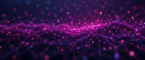 Abstract cyber security theme minimalist on et with glowing points, dark purple gradient color theme, spreading, light and dark color playing in harmony, 
