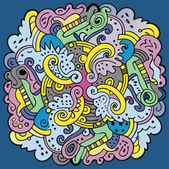 Fototapeta premium Colorful Abstract Doodle, Crazy Monster Drawing Vector background