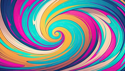 Obraz premium Vibrant Abstract Swirl Background with Colorful Spiral Pattern