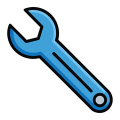 adjustment wrench icon isolated on white background