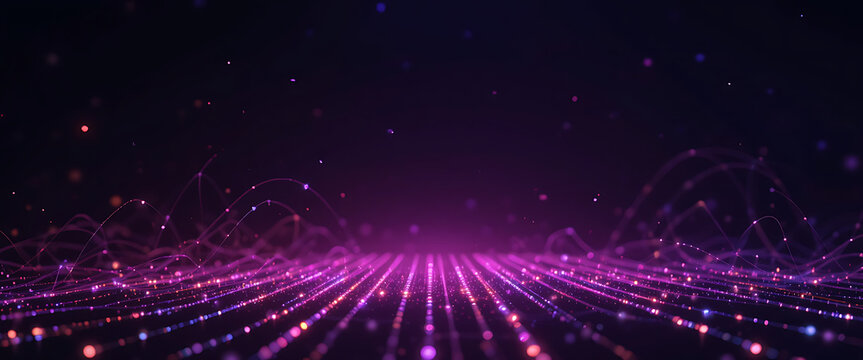 Abstract cyber security theme minimalist on et with glowing points, dark purple gradient color theme, spreading, light and dark color playing in harmony, 