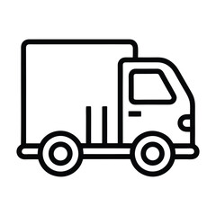 truck outline icon vector illustration, delivery truck outline icon isolated on white background