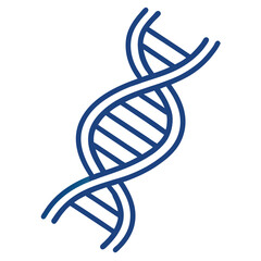 dna helix strand outline icon isolated on white background