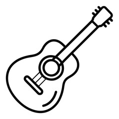 acoustic guitar outline icon isolated on white background