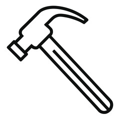 hammer outline icon isolated on white background