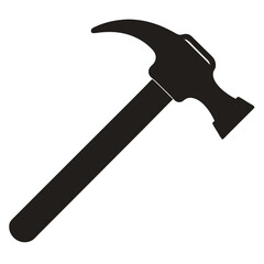hammer silhouette icon isolated on white background