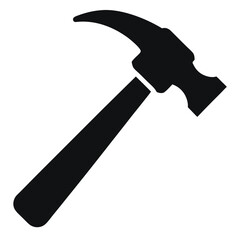 hammer silhouette icon isolated on white background