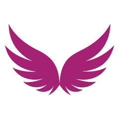 angel wings vector icon isolated on white background