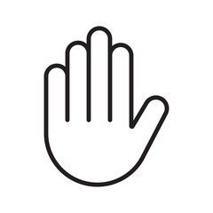 Obraz premium Stop Hand Symbol Line Art Warning Icon