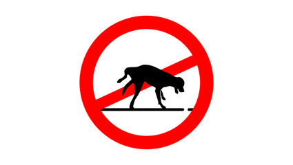 No Dog Peeing Sign,red and black isolated silhouette