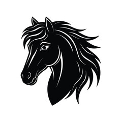 Silhouette art illustration of a horse head.eps