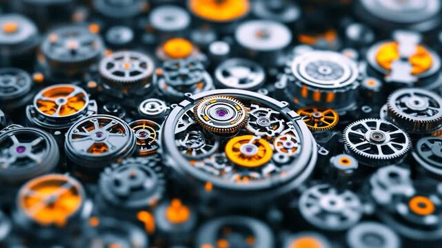 Intricate Gears and Cogs Mechanism