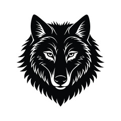Silhouette art illustration of a noble wolf head.eps
