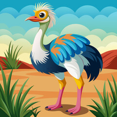 ostrich in the grass