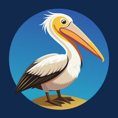 pelican on white background