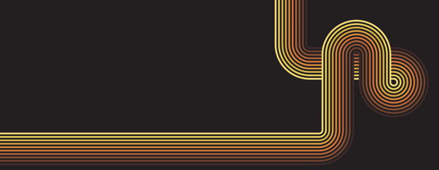 abstract background vector Banner. 1970s background pattern. Vintage, warm, bright colors and copy space