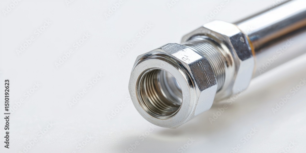Poster overflow pipe fitting on white background