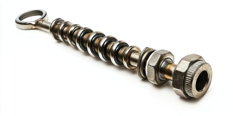 Plumbing snake or auger on white background