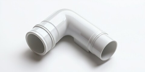 Fototapeta premium PVC elbow pipe joint on white background