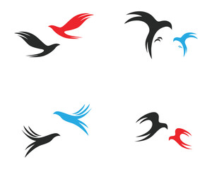  bird fly sign abstract template icons vector